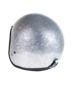 70's Helmets Metal Flake Silver - Back Left