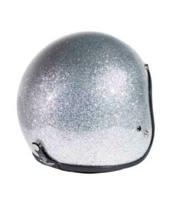 70's Helmets Metal Flake Silver - Back Right