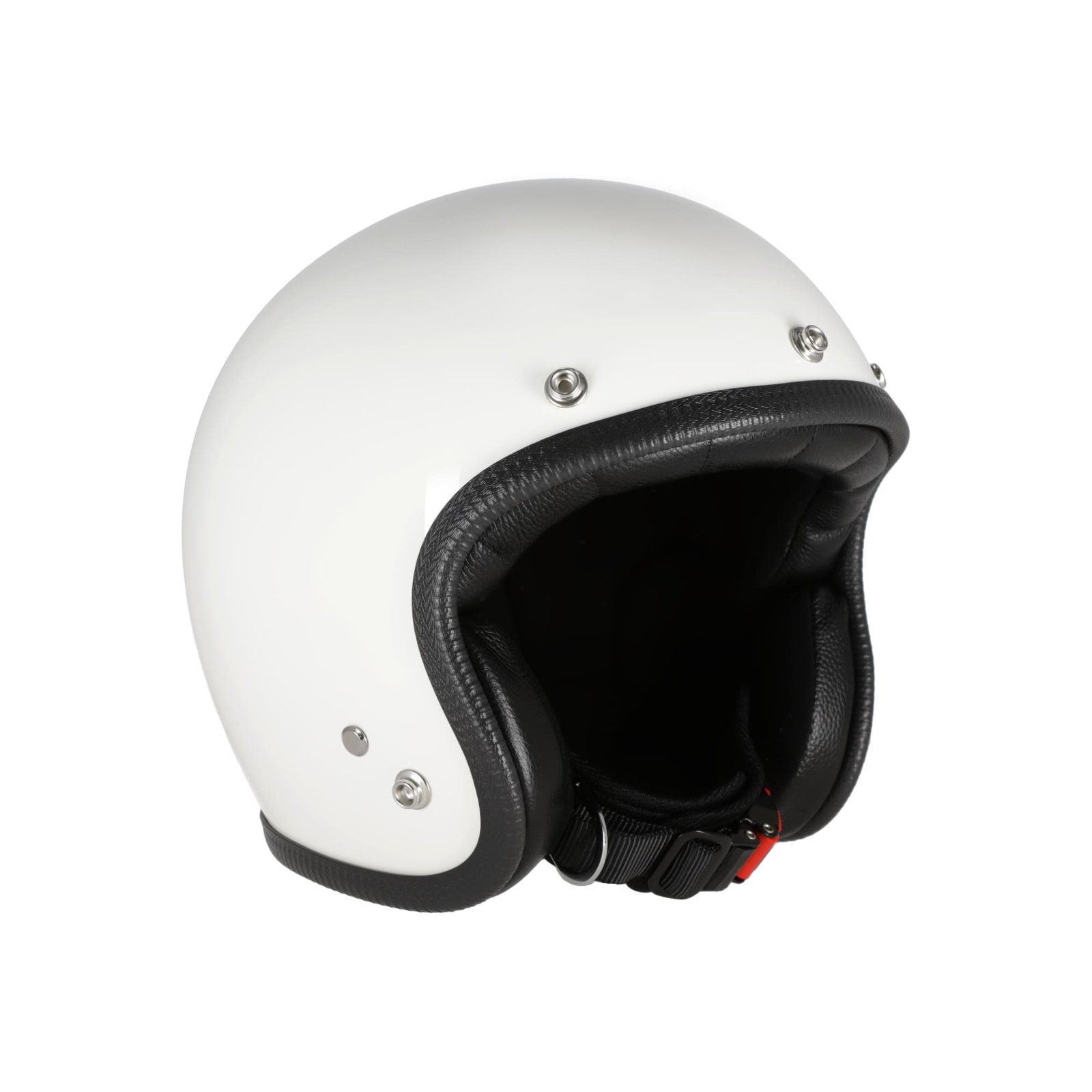 Helmet - open - face- superflat- glossy- white- front