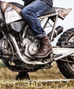 Stylmartin_motorcycles_boots_ACE_brown_front_model_motorcycle