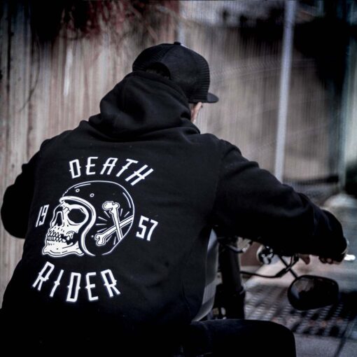 Skull Hoodie Death Rider Black - Back Details