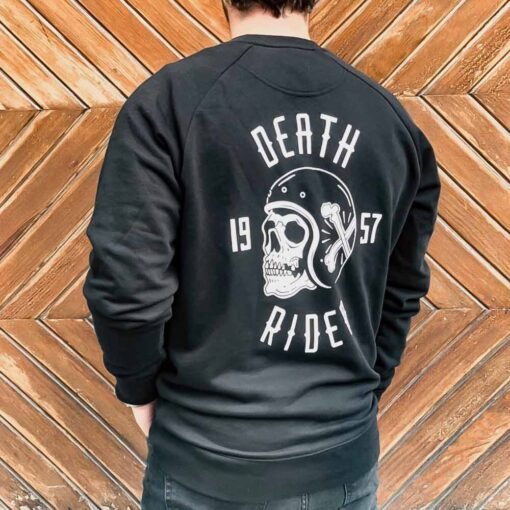 Skull Sweatshirt Death Rider - Black Back