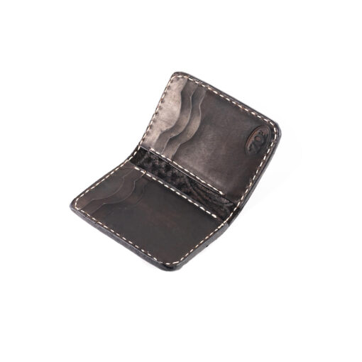 70's Credit Card Holder Wallet Black Engraved Interior