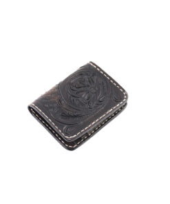 70's Credit Card Holder Wallet Black Engraved Right