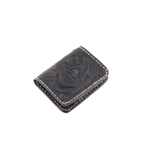 70's Credit Card Holder Wallet Black Engraved Right