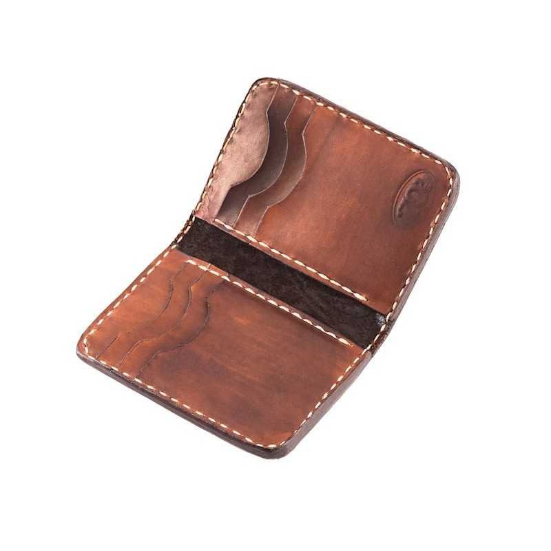 70s-wallet-brown-engraved-pocket-credit-card-holder- open
