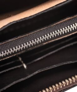 70's Wallet Long Engraved Black Woman - Black Details