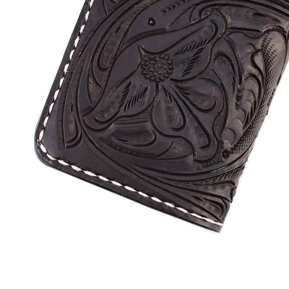 70's Shorty Engraved Wallet - Black