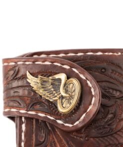 70's Wallet Shorty Engraved - Brown Button