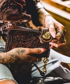 70's Wallet Shorty Engraved - Brown Lady