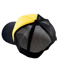 70s Trucker Cap Black Yellow Rear