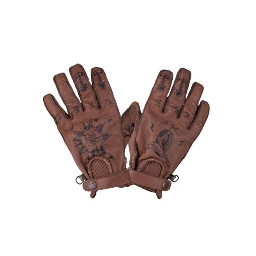 Guantes-para-moto-de-piel-marrón