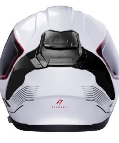 Casco para moto - blanco-negro- rojo - STORMER - back