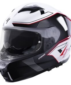 Casco para moto - blanco-negro- rojo - STORMER - front