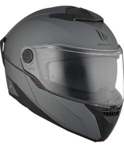 MT Helmets-ATOM 2 SV-Matt-modular-helmet-grey-front-right