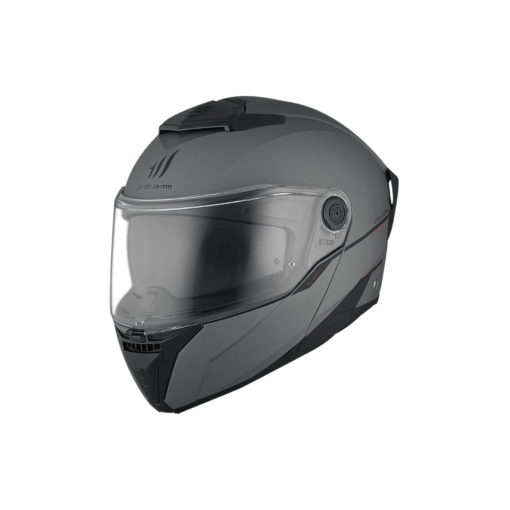 MT Helmets-ATOM 2 SV-Matt-modular-helmet-grey-front-right