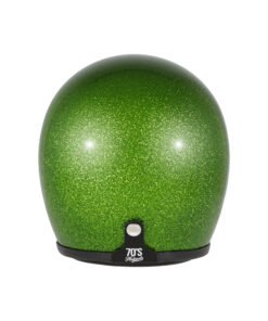 Open face- helmet- 70s helmets- acid- green- back-total