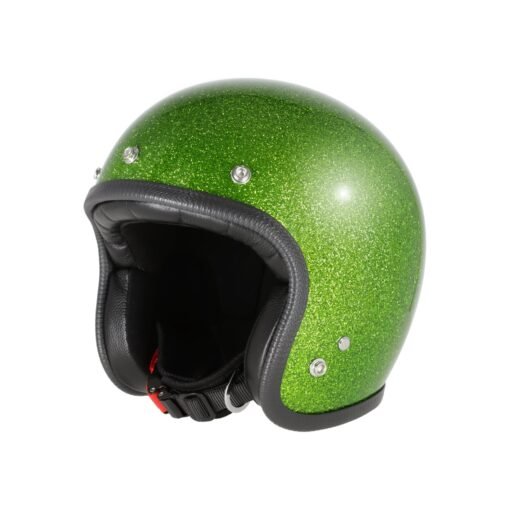 Open face- helmet- 70s helmets- acid- green- front