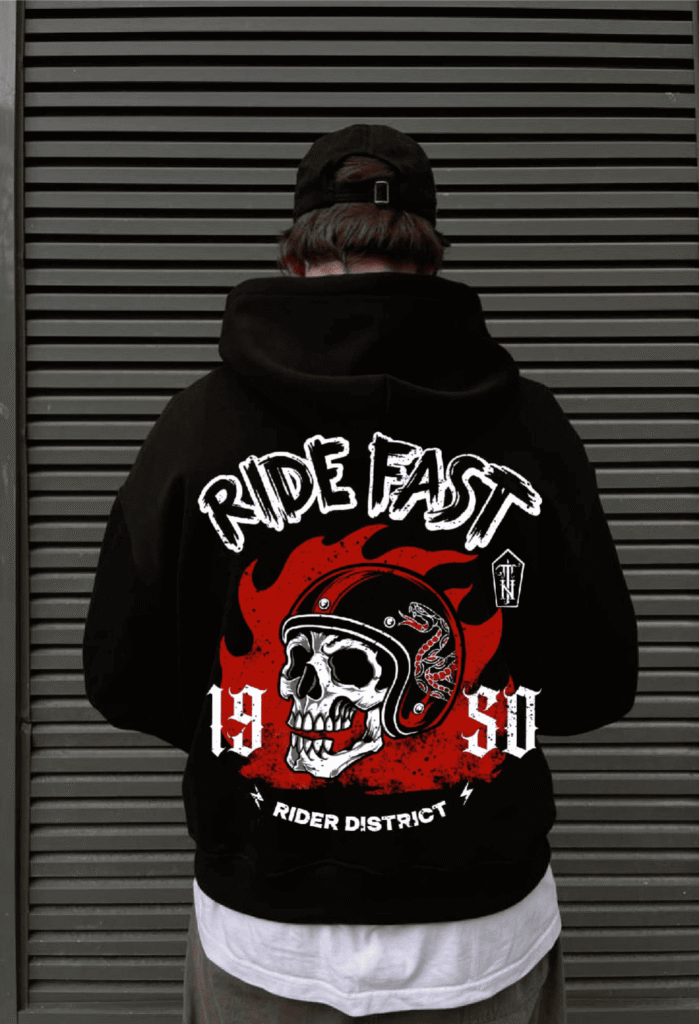 Biker Hoodie Ride Fast 1950 Rider District